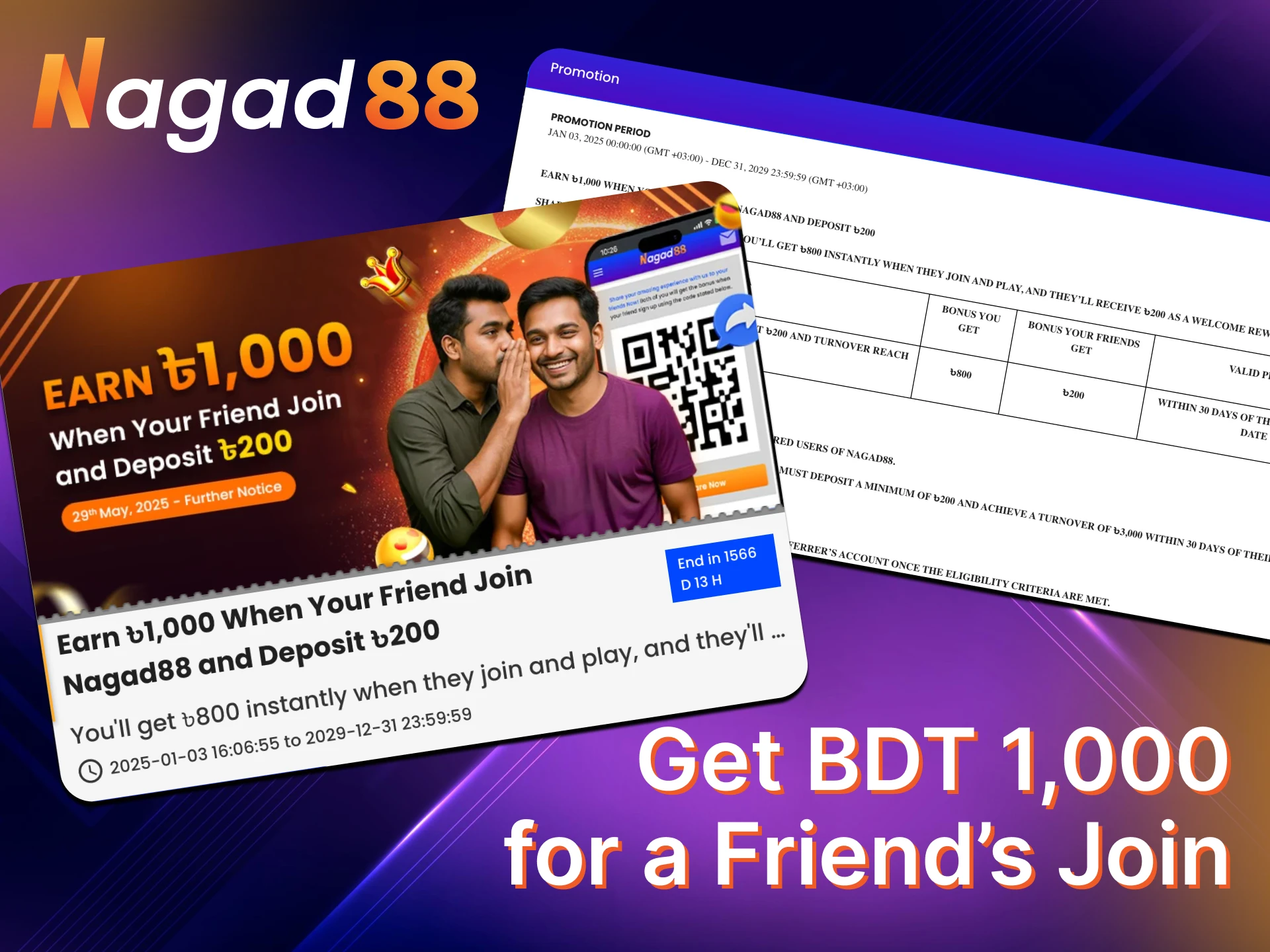 Friends joining unlock even more excitement on Nagad88.