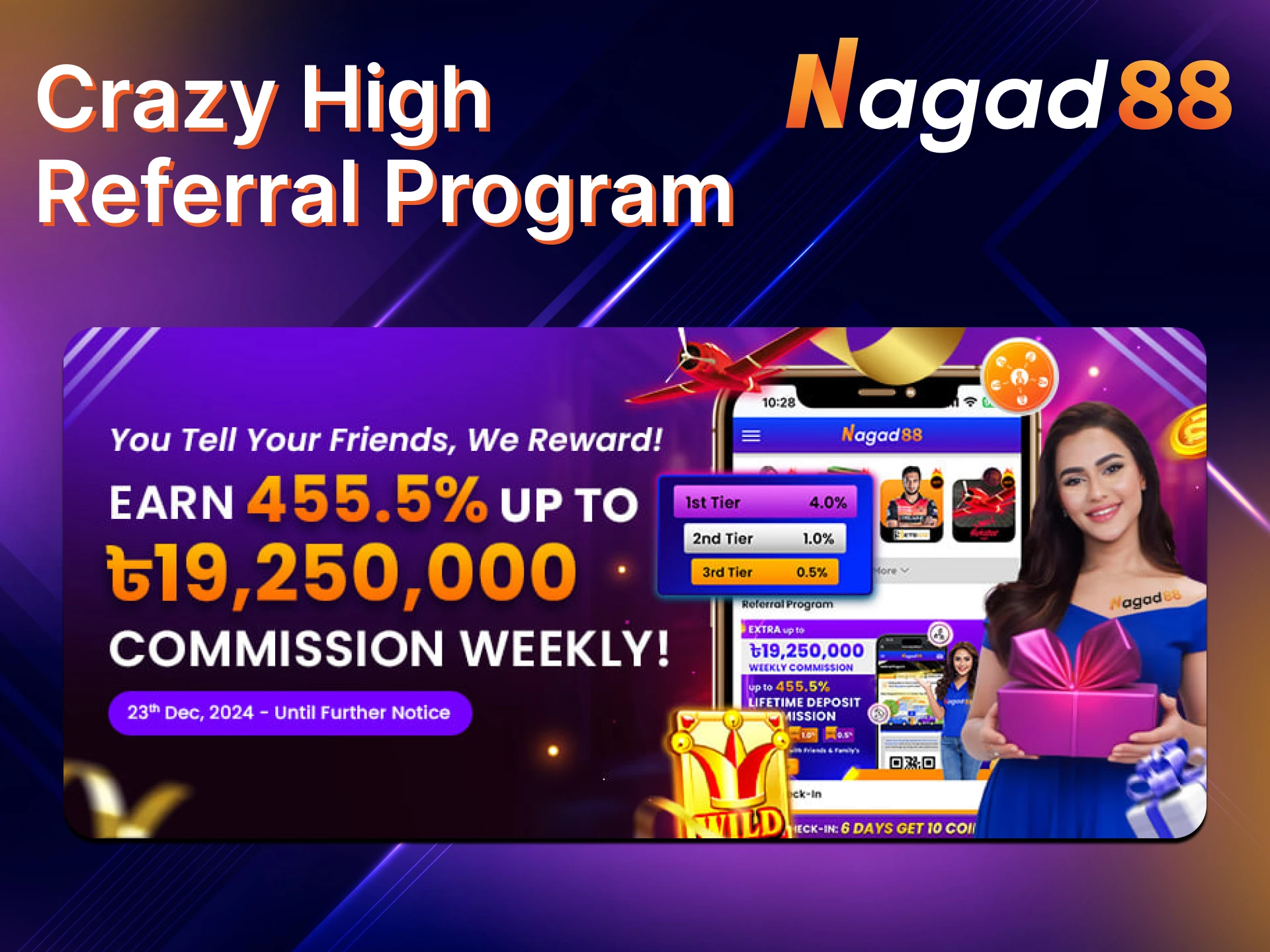 Huge referral bonuses available now only on Nagad88.